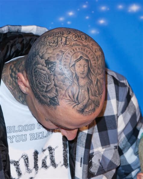 travis barker head tattoo mary
